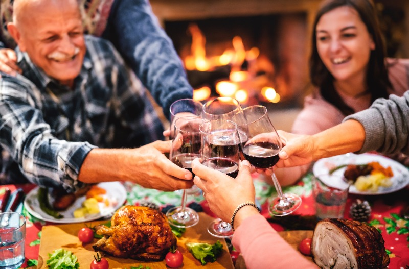 A family gathers over a holiday dinner in Leavenworth, WA.