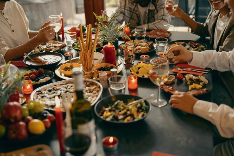 Leavenworth Thanksgiving: A table filled with various traditional Thanksgiving foods.