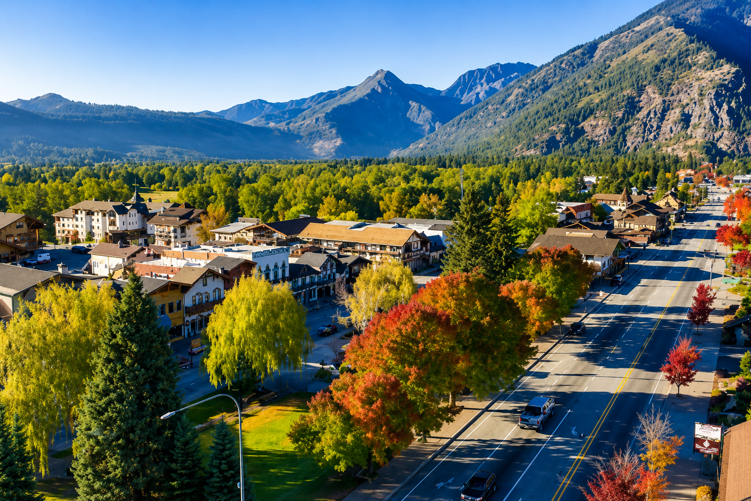 Washington State Autumn Leaf Festival in downtown Leavenworth Washington