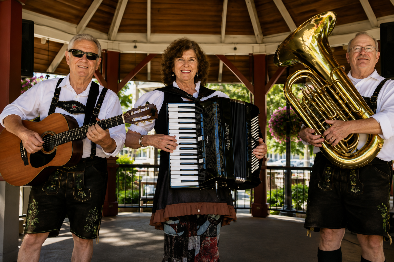 Live music performance in downtown Leavenworth Washington